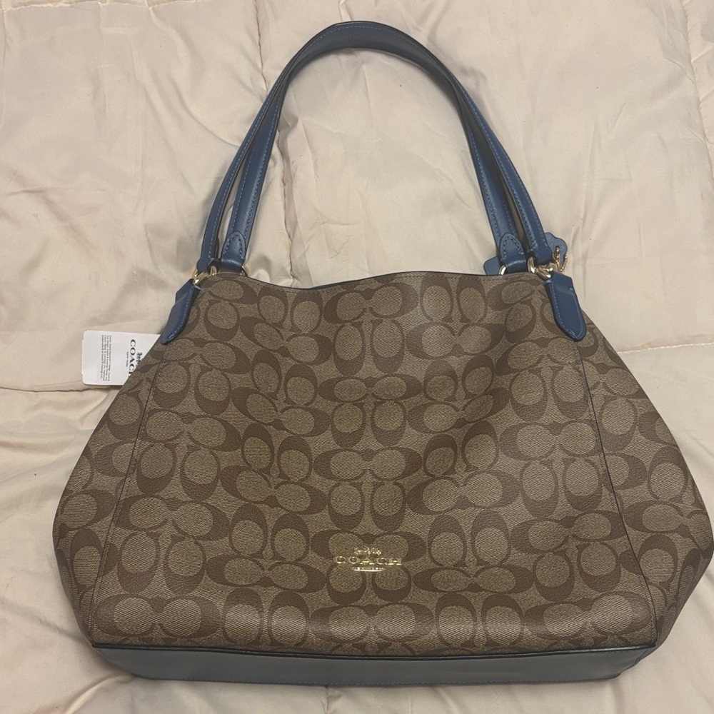 Coach Brown and Blue Shoulder Bag
